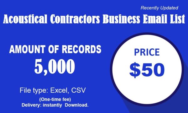 Acoustical Contractors Email Insights Data