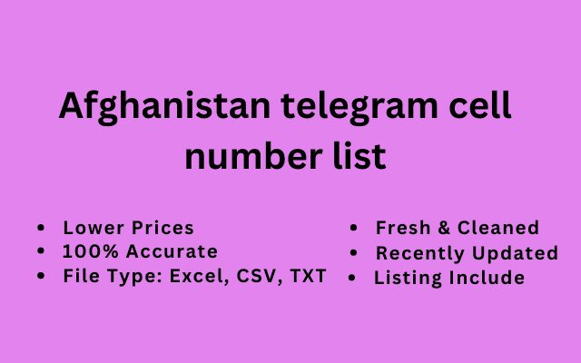 Afghanistan telegram cell number list