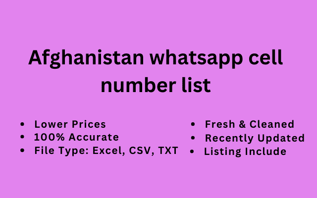 Afghanistan whatsapp cell number list