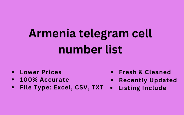 Armenia telegram cell number list