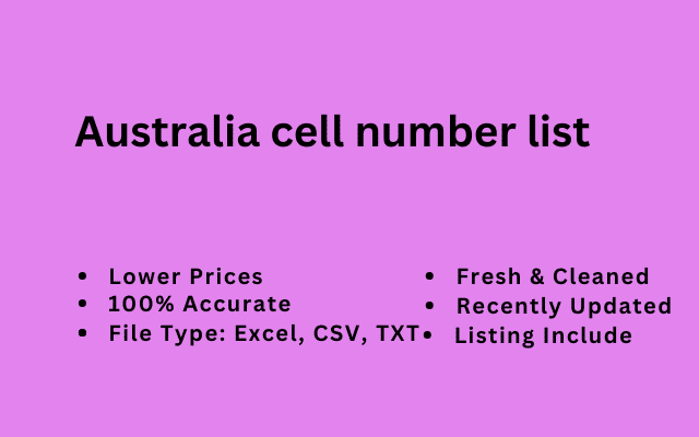 Australia cell number list