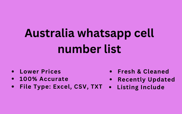 Australia whatsapp cell number list