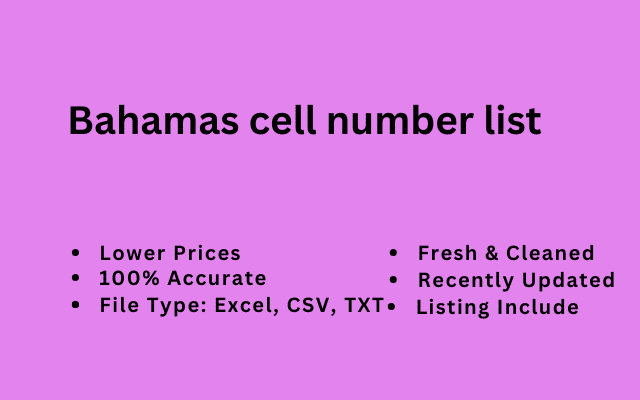 Bahamas cell number list