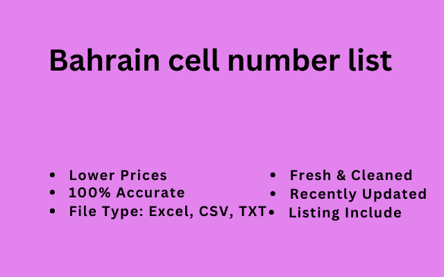 Bahrain cell number list