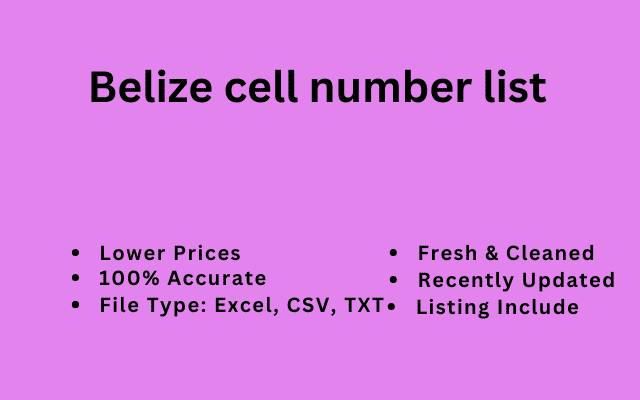 Belize cell number list