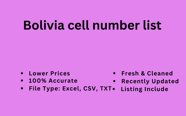 Bolivia cell number list