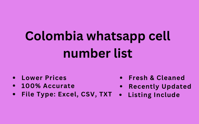 Colombia whatsapp cell number list