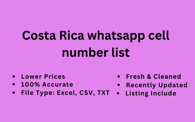 Costa Rica whatsapp cell number list