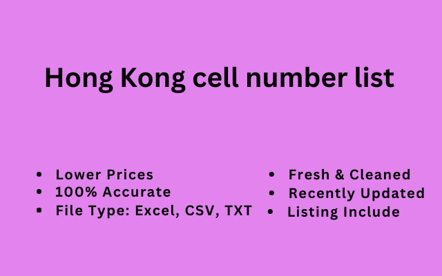 Hong Kong cell number list