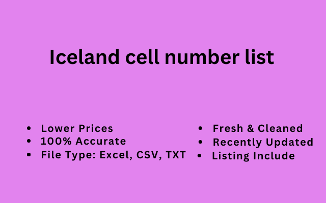 Iceland cell number list