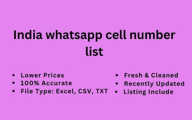 India whatsapp cell number list