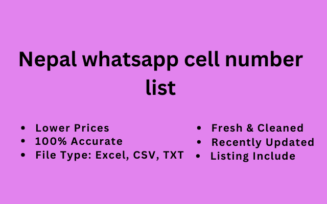 Nepal whatsapp cell number list