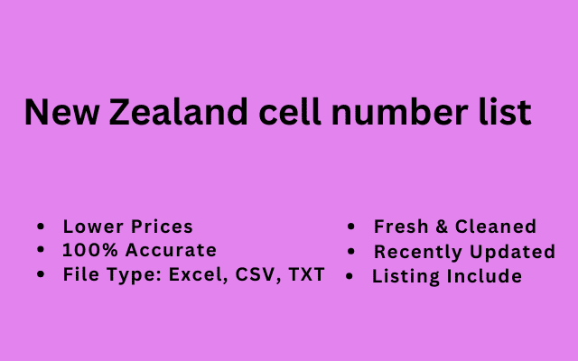 New Zealand cell number list