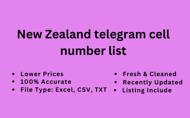 New Zealand telegram cell number list