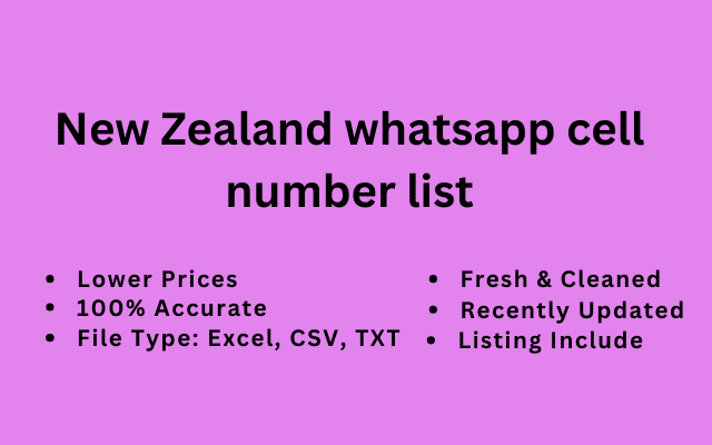 New Zealand whatsapp cell number list