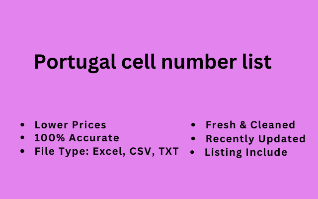 Portugal cell number list