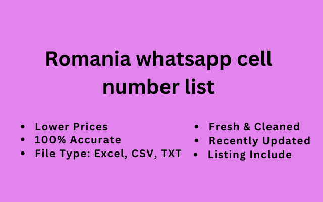 Romania whatsapp cell number list