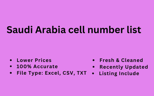 Saudi Arabia cell number list