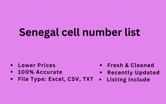 Senegal cell number list