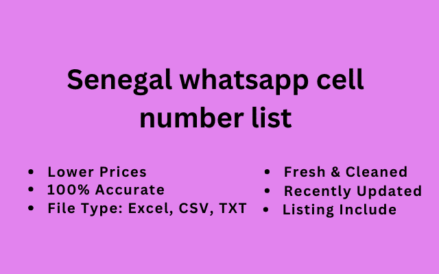 Senegal whatsapp cell number list