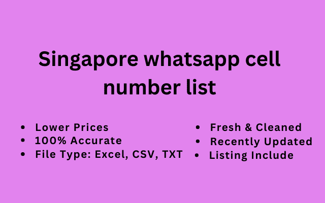 Singapore whatsapp cell number list