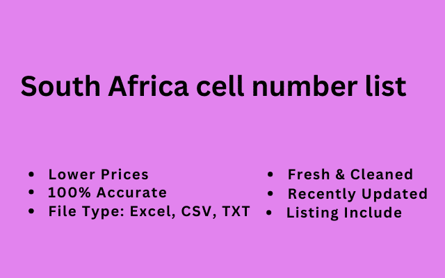 South Africa cell number list