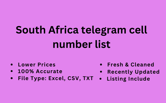 South Africa telegram cell number list