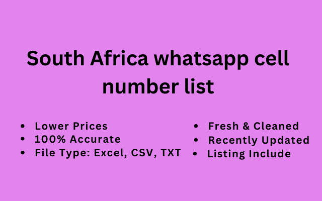 South Africa whatsapp cell number list