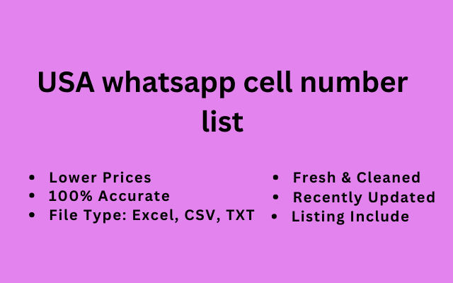 USA whatsapp cell number list