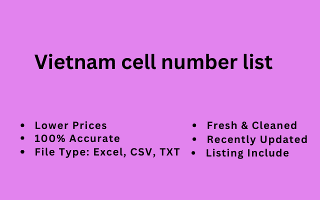 Vietnam cell number list