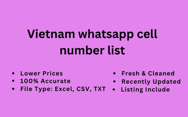 Vietnam whatsapp cell number list